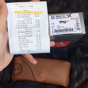 NEW w/Receipt Ray-Ban “New Wayfarer” Sunglasses Black Frames Polarized Lenses